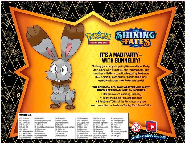 hướng dẫn chơi Pokemon TCG Shining Fates Mad Party Pin Collection Bunnelby