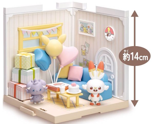 Pokemon Pokepeace House Lounge Scorbunny Espurr Đồ chơi lắp Mô hình Pokemon chính hãng Takara Tomy đẹp rẻ nhật bản dễ thương trang trí bàn làm việc học tập phòng khách phòng ngủ không gian sống
