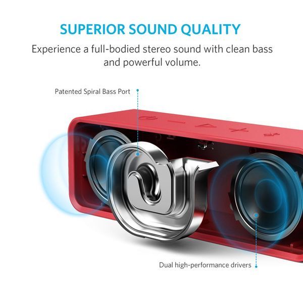 hướng dẫn sử dụng Loa di động Anker SoundCore Bluetooth Stereo Speaker - Red - A3102