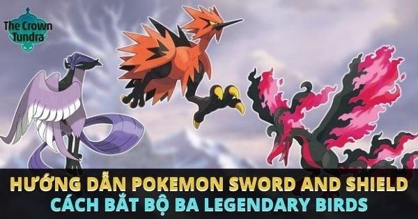 Hướng dẫn cách bắt Pokemon huyền thoại bộ ba Legendary Birds trong Pokemon Sworld and Shield