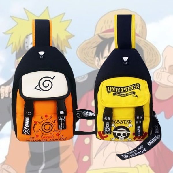 Túi đeo chéo nam nữ đựng điện thoại in họa tiết anime thời trang One Piece Naruto đẹp mắt chất lượng tốt