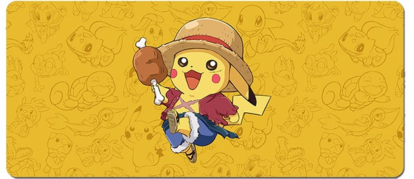 Lót chuột Gaming Pokemon Pikachu Cosplay One Piece Yellow Background trang trí góc học tập
