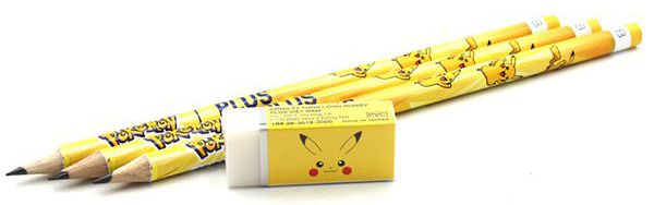 Mua Bộ bút chì Pokemon Pikachu 3 cây Màu vàng kèm gôm tẩy giá rẻ