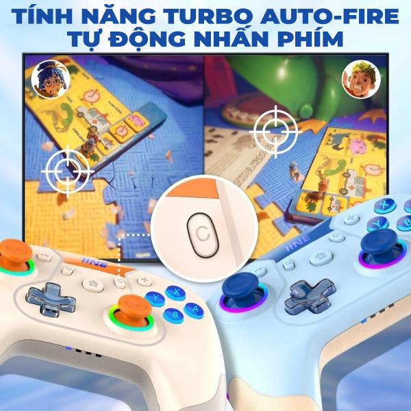Pro Controller đẹp chính hãng IINE giá rẻ chất lượng tốt chơi game trên máy Nintendo Switch OLED Aurora Orange Wireless Mechanical Pro Controller IINE L784