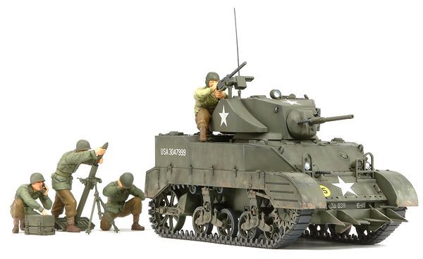 review mô hình U.S. Light Tank M5A1 Pursuit Operation Set 1/35 Tamiya 35313