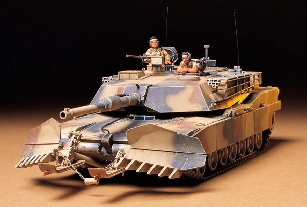 review mô hình U.S. M1A1 Abrams with Mine Plow 1/35 Tamiya 35158