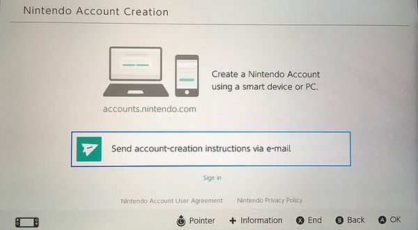 Tạo account cho Nintendo Switch bước 4
