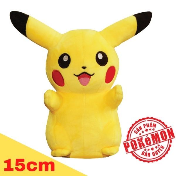 Thú bông Pokemon Pikachu 15cm - Đồ chơi Pokemon chính hãng