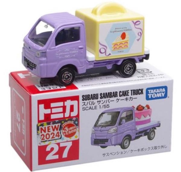 Tomica No. 27 Subaru Sambar Cake Truck chính hãng Takara Tomy Nhật Bản