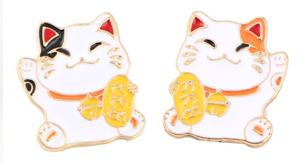 Huy hiệu kim loại Mèo Chiêu Tài với hình mèo đáng yêu sản phẩm hot dành cho người yêu thời trang