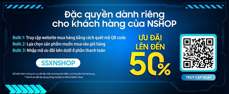 Ưu đãi đặc quyền giảm giá 50% TV Gaming QLED Samsung tại nShop