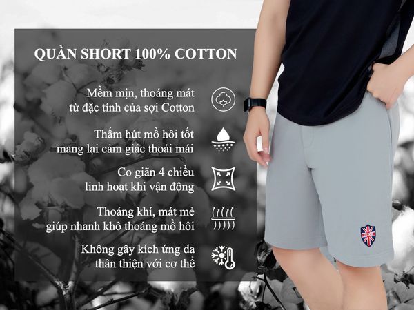 Quần Short Nam Duke Britain 100% Cotton