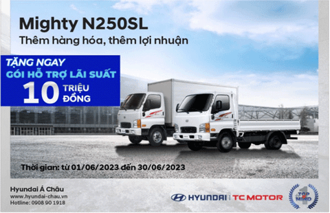 Hyundai New Mighty N250SL khuyến mãi chào hè tháng 6.
