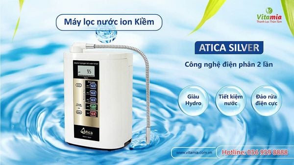 Máy lọc nước Atica Silver sử dụng công nghệ điện phân 2 lần độc quyền