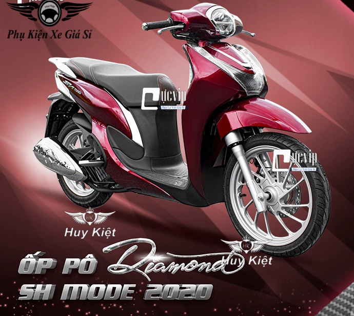 Ốp Pô SH Mode 2020 - 2021 Xi Inox, Mạ Crom MS3246