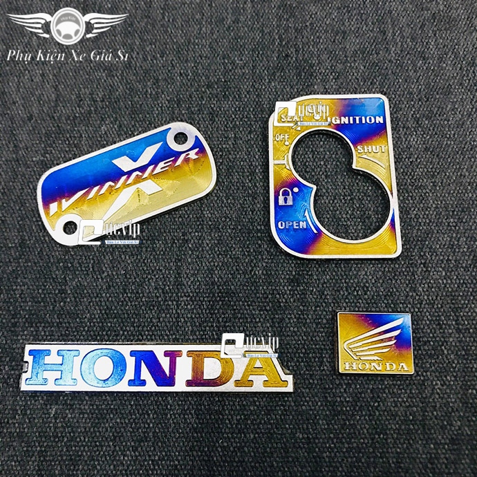 Combo Tem Titan Dán Ổ Khóa, Nắp Dầu, Logo Cánh Chim Nhỏ, Logo Honda Cho Xe Vario 2018 - 2021, Sonic, Winner X MS3376