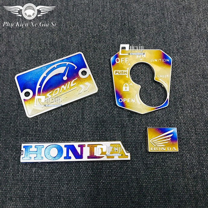 Combo Tem Titan Dán Ổ Khóa, Nắp Dầu, Logo Cánh Chim Nhỏ, Logo Honda Cho Xe Vario 2018 - 2021, Sonic, Winner X MS3376