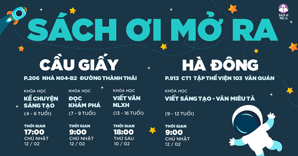 Lịch khai giảng tháng 2/2017