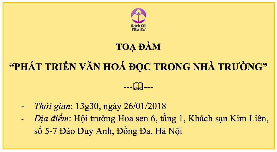 Tọa đàm PHÁT TRIỂN VĂN HOÁ ĐỌC TRONG NHÀ TRƯỜNG