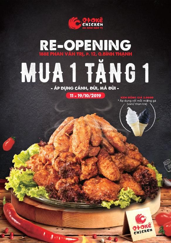 OTOKÉ CHICKEN RE-OPENING CN 188E PHAN VĂN TRỊ, BÌNH THẠNH