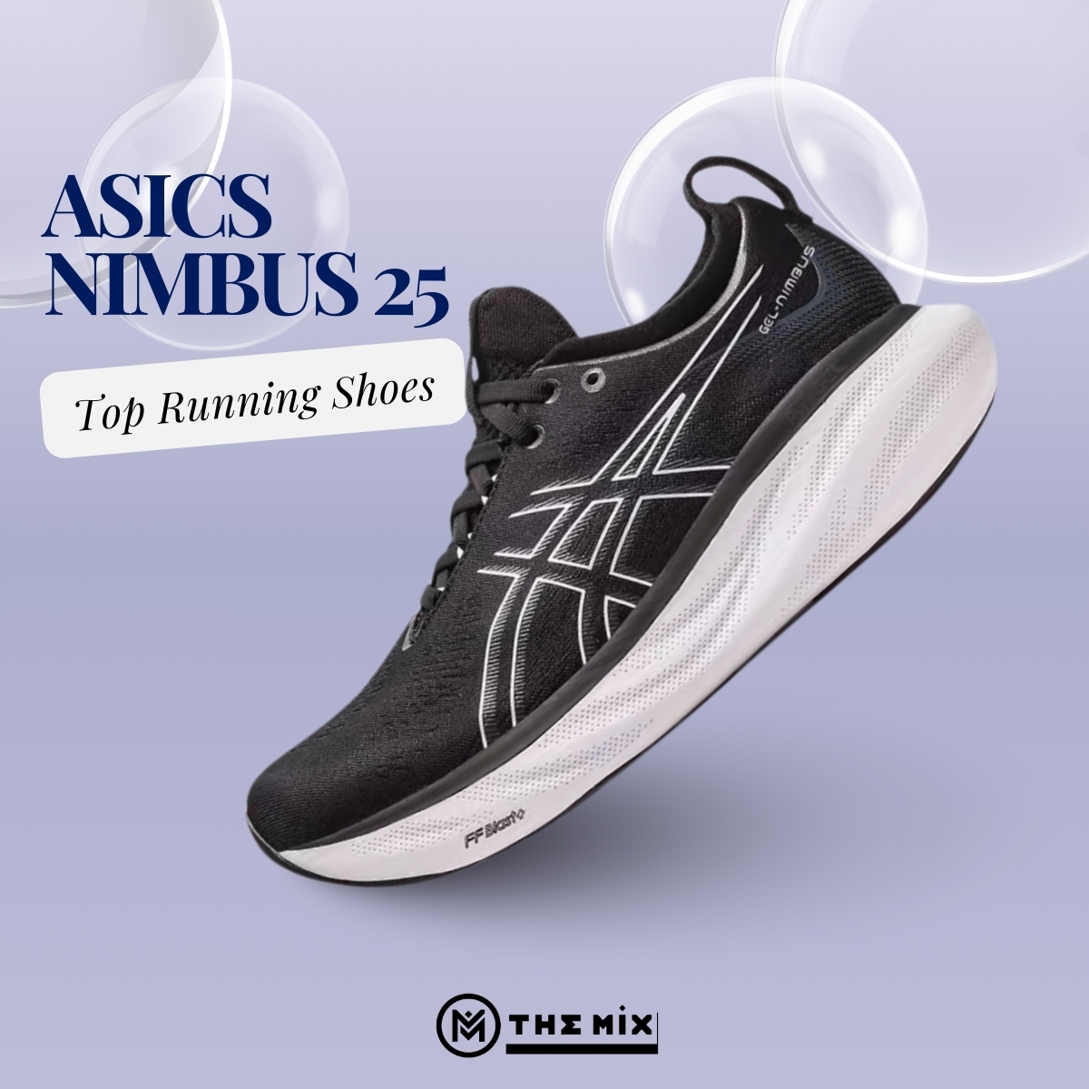 Giày Asics Nimbus 25 Black/Pure Silver - 1011B547-001 - Chính Hãng