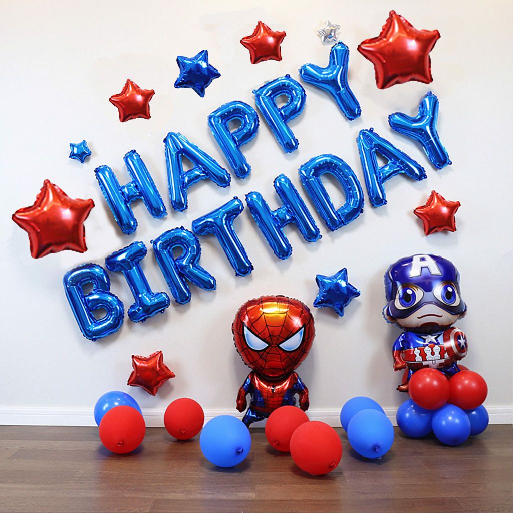 Trang trí Background sinh nhật chủ đề Superhero tại nhà bé trai