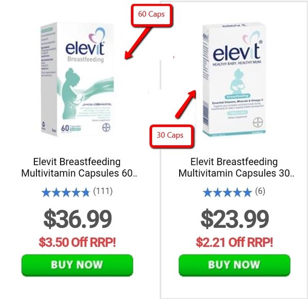 Elevit Breasfeeding có mấy loại?