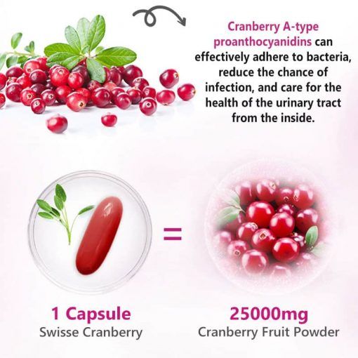 Thành phần viên uống Swisse High Strength Cranberry 25,000mg