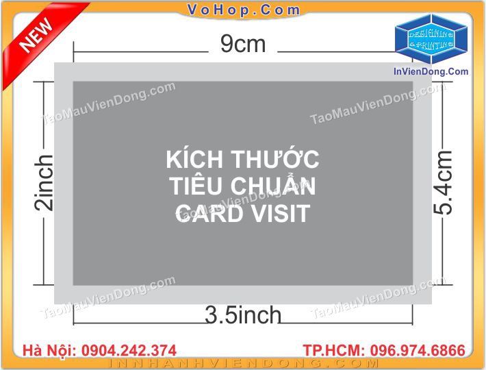 Kích thước tiêu chuẩn của Card visit - Name card - Danh Thiếp trong in ấn