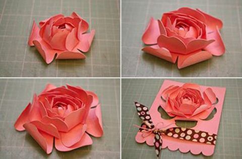 Giới thiệu cách làm thiệp hoa hồng 3D 20-10 đơn giản Giới thiệu cách làm thiệp hoa hồng 3D 20-10 đơn giản