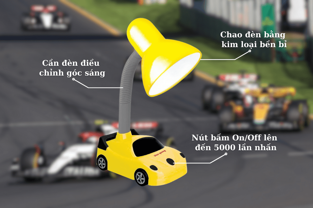 Đèn bàn học chống cận Điện Quang ĐQ DKL05 kiểu xe hơi - màu vàng đen đèn bàn học chống cận hình xe hơi điện quang