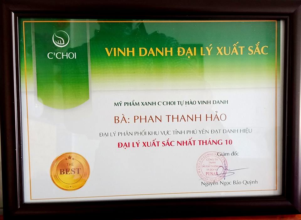 Vinh Danh Đại Lý Xuất Sắc Nhất Tháng 10/2018