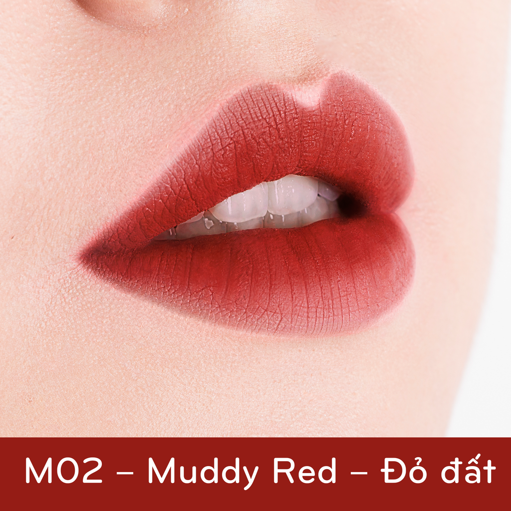 Son kem Khoáng C'Choi - M02 - MUDDY RED - Phong Trào Muddy Princess