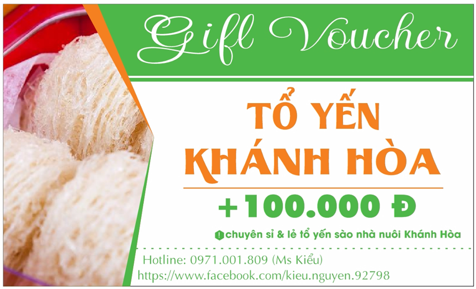 Tặng Voucher Giảm Giá 100k Khi Mua Tổ Yến Khánh Hòa