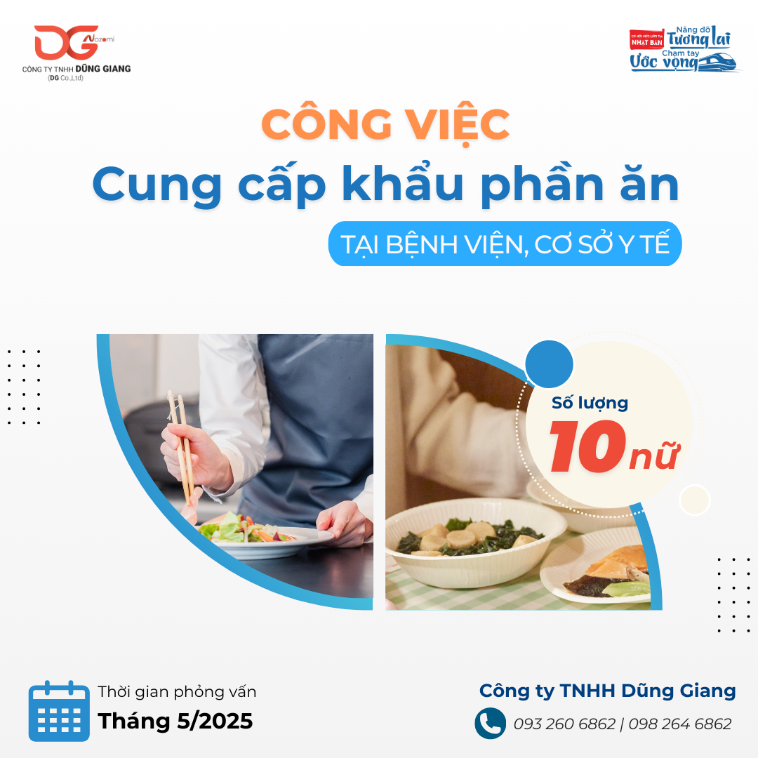 TUYỂN DỤNG CÔNG VIỆC CUNG CẤP KHẨU PHẦN ĂN CHO BỆNH VIỆN, CƠ SỞ Y TẾ