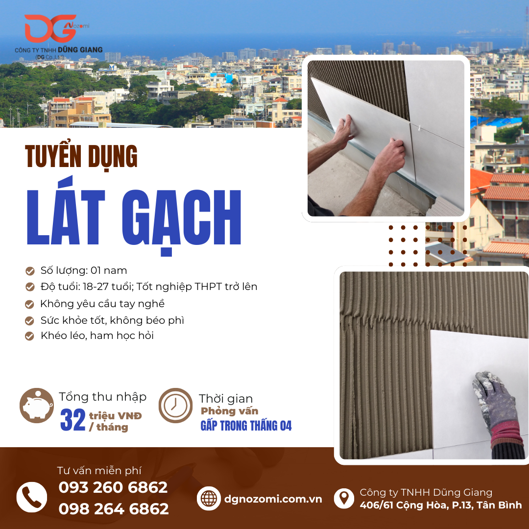 TUYỂN DỤNG CÔNG VIỆC LÁT GẠCH