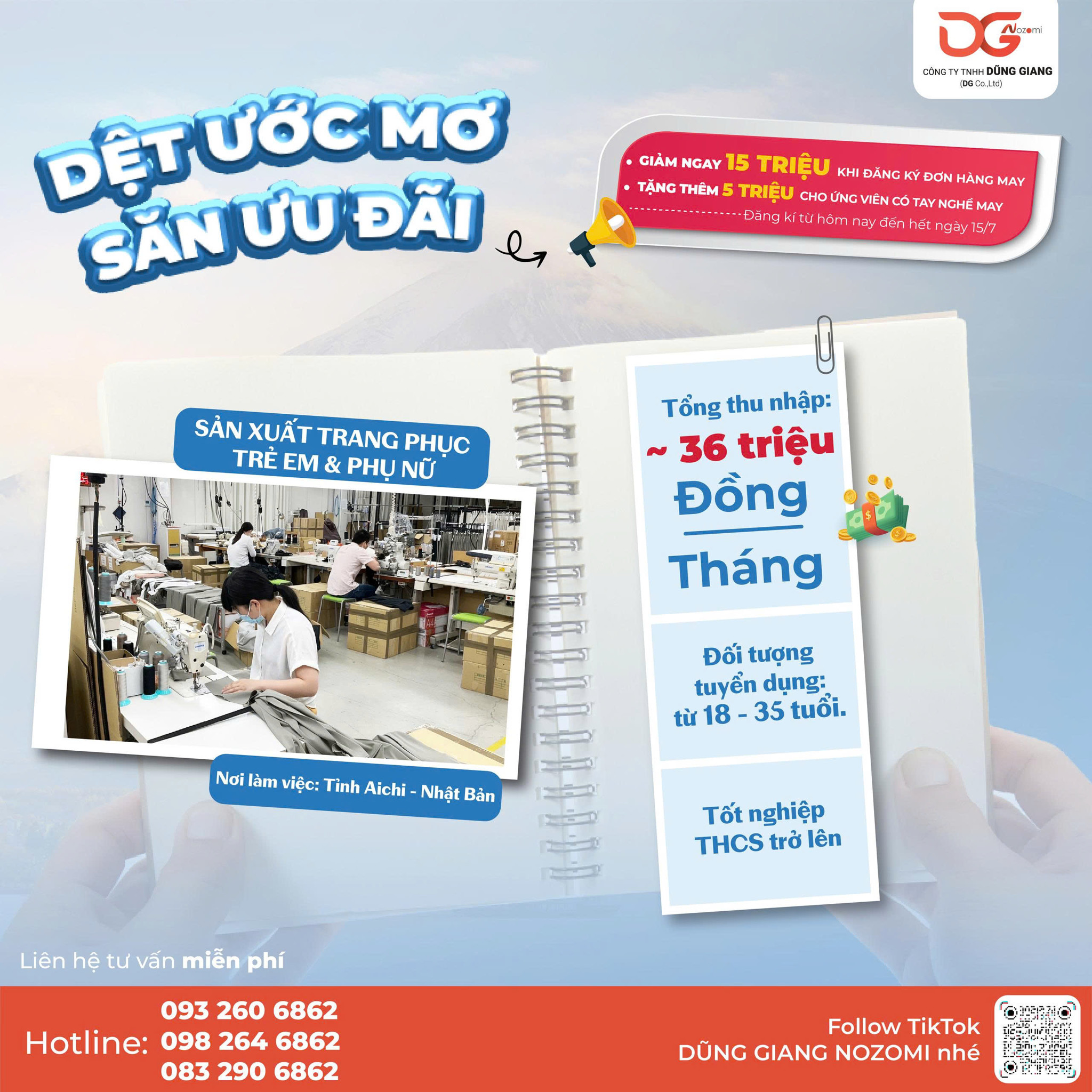 TUYỂN DỤNG CÔNG VIỆC SẢN XUẤT TRANG PHỤC TRẺ EM & PHỤ NỮ