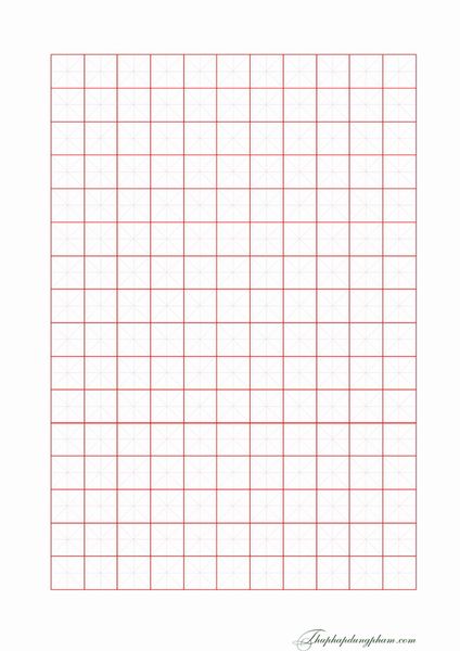 Tải Miễn Phí - 19 Mẫu giấy kẻ ô tập viết chữ Hán (PDF)