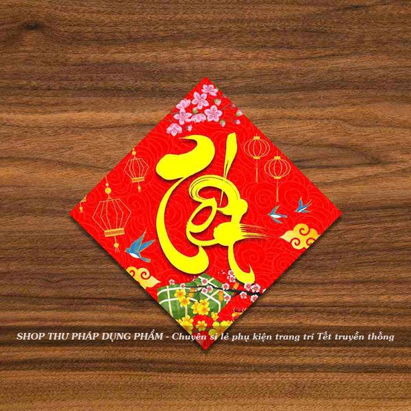 Tem dán hộp quà decal dán trang trí mứt giỏ quà hoa quả trang trí Tết