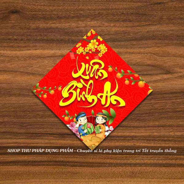 Tem dán hộp quà decal dán trang trí mứt giỏ quà hoa quả trang trí Tết
