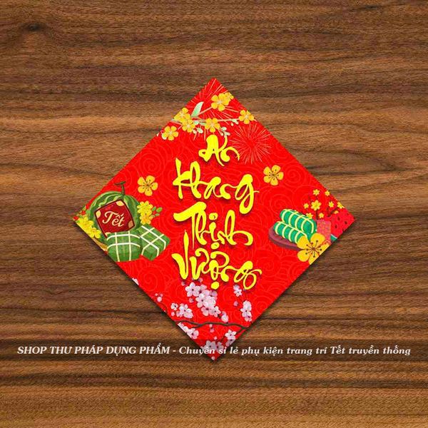 Tem dán hộp quà decal dán trang trí mứt giỏ quà hoa quả trang trí Tết