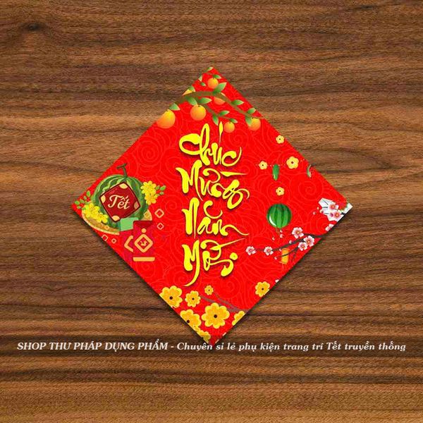 Tem dán hộp quà decal dán trang trí mứt giỏ quà hoa quả trang trí Tết