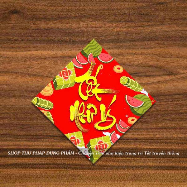 Tem dán hộp quà decal dán trang trí mứt giỏ quà hoa quả trang trí Tết