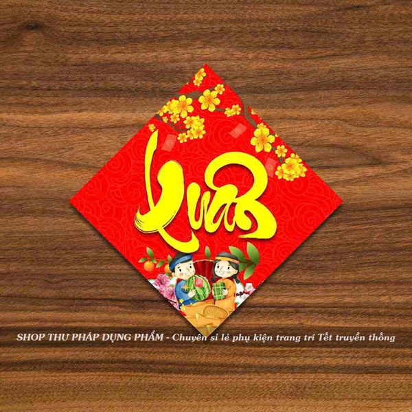 Tem dán hộp quà decal dán trang trí mứt giỏ quà hoa quả trang trí Tết
