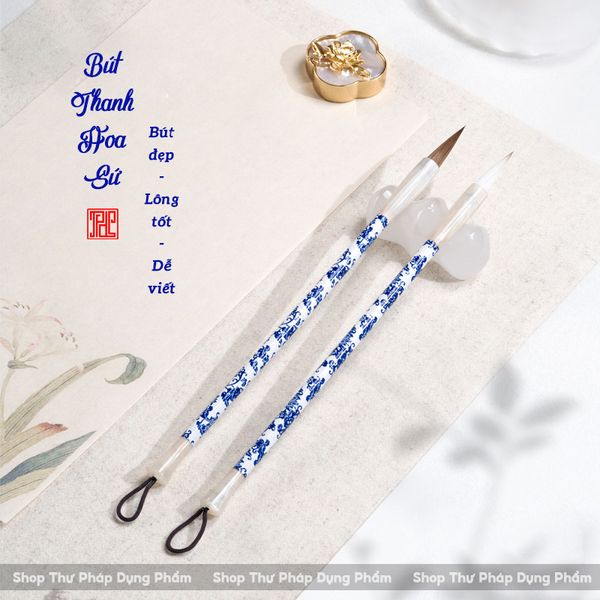 Bút lông thư pháp sứ Thanh Hoa kiêm hào phù hợp mọi thể chữ