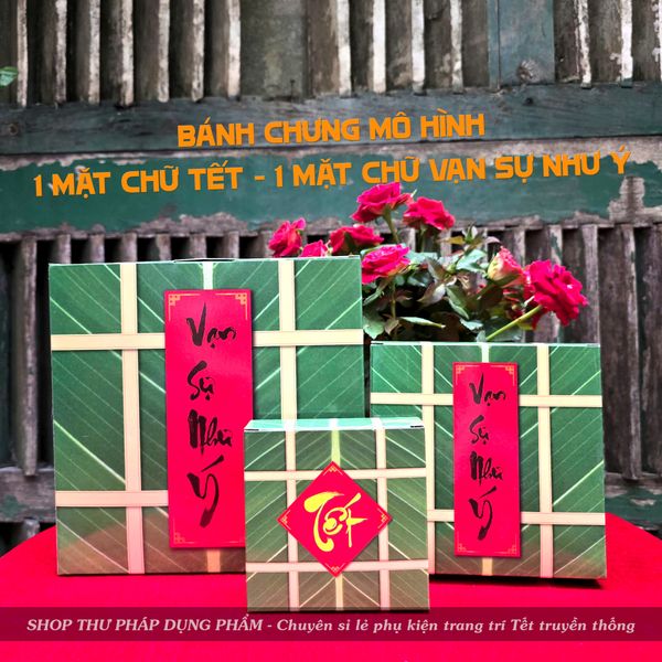 Mô hình bánh chưng bánh tét miếng dưa hấu trang trí Tết