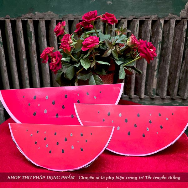 Mô hình bánh chưng bánh tét miếng dưa hấu trang trí Tết