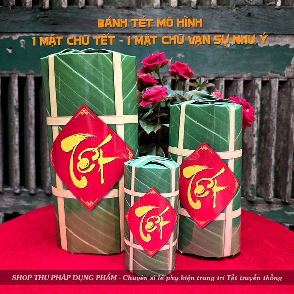 Mô hình bánh chưng bánh tét miếng dưa hấu trang trí Tết