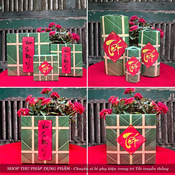 Mô hình bánh chưng bánh tét miếng dưa hấu trang trí Tết