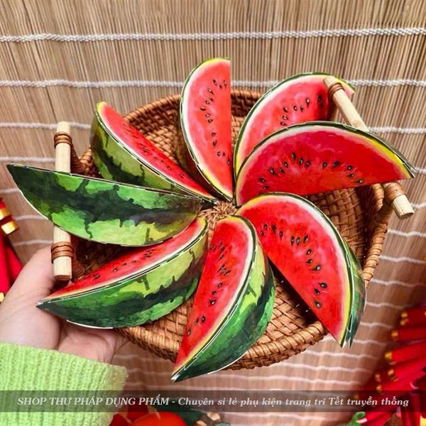 Mô hình bánh chưng bánh tét miếng dưa hấu trang trí Tết